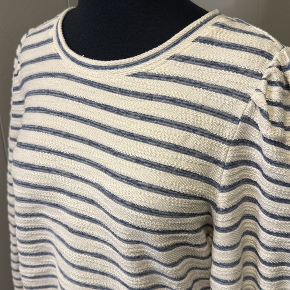 NIC+ZOE Women's Small Striped Oceanus Top Sweater Knit Crewneck - Picture 4 of 8